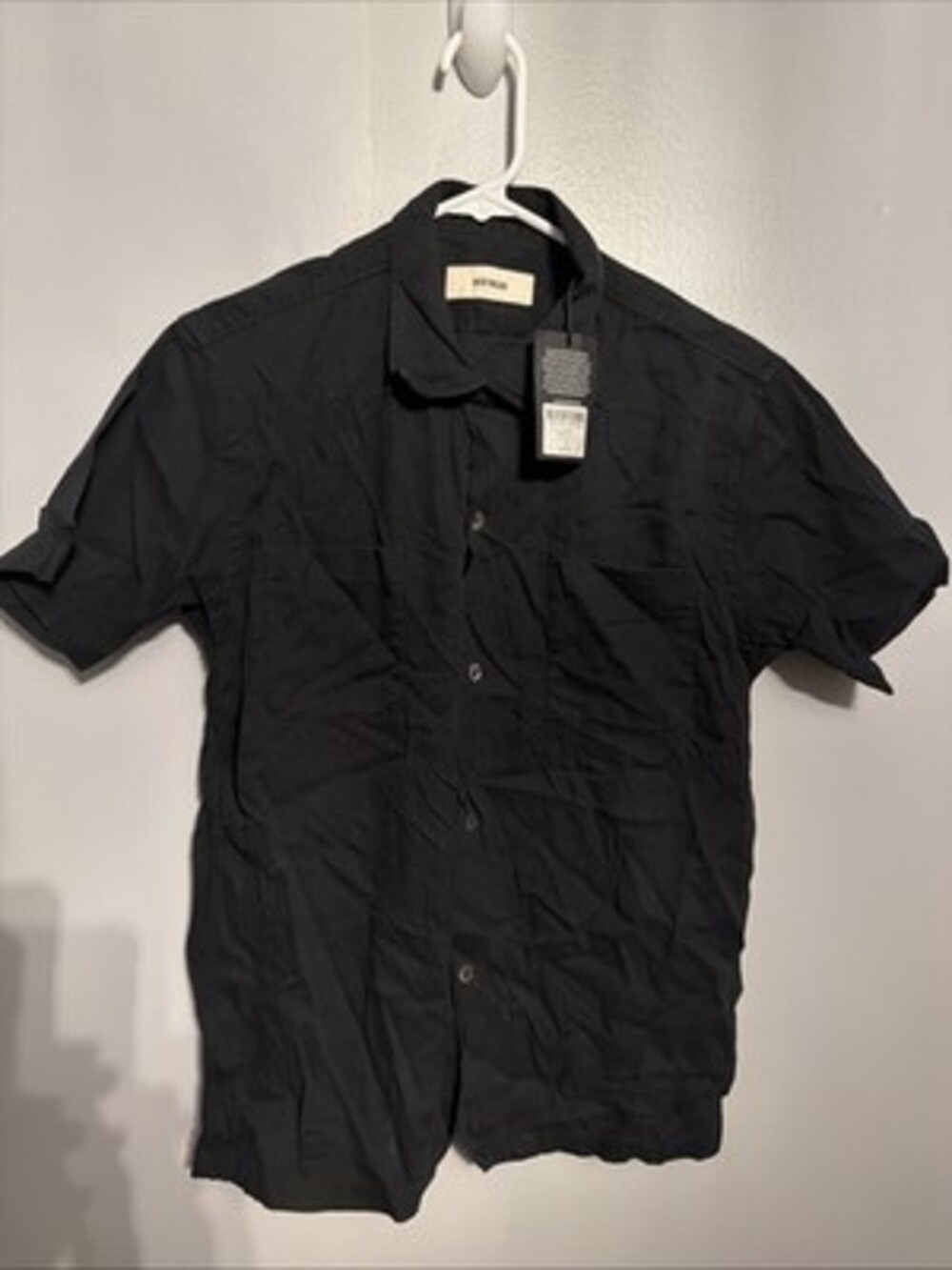 Buck Mason Men’s XS Black Draped Twill S/S
